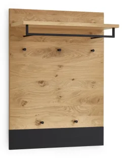 VOSS Garderobenpaneel LEVIO 80 x 106 cm Eiche braun / schwarz