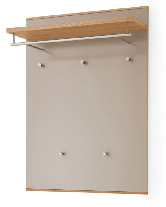 VOSS Garderobenpaneel LOVENO 80 x 109 cm Eiche Bianco/ Lack taupe