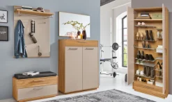 VOSS Schuhkommode LOVENO 86 x 124 cm Eiche Bianco/ Lack taupe