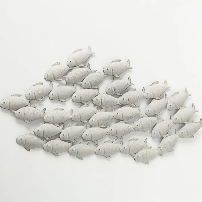 Wandbild FISCHSCHWARM Eisen grau