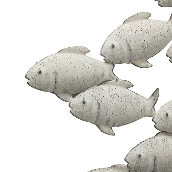 Wandbild FISCHSCHWARM Eisen grau