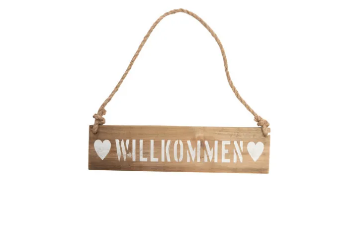 Wanddeko Schild WILLKOMMEN 40 cm Holz