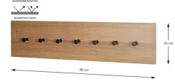 Wandgarderobe 80 x 20 cm braun/schwarz