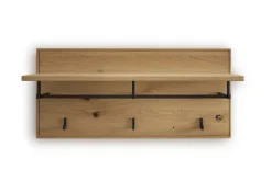 Wandgarderobe 80 x 37 cm Eiche massiv/schwarz