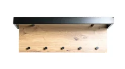 Wandgarderobe 70 x 24 cm Schwarz/ Eiche