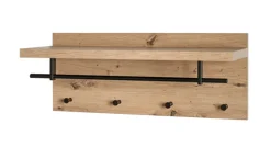 Wandgarderobe PARMA5 Eiche-Dekor/schwarz 75 x 30 cm