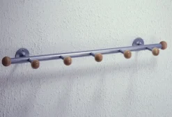 Wandgarderobe SELMA Metall alufarben ca. 73 x 6 x 16 cm