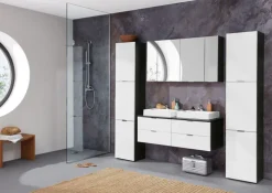 Waschbeckenunterschrank CONCEPT ONE 120 x 48 cm Graphitgrau/ HG weiß