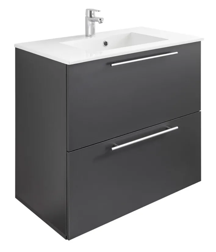 Waschbeckenunterschrank KLIMAX 85 cm Holznachbildung grau