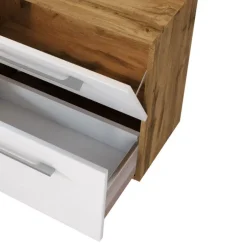 Waschbeckenunterschrank LIVORNO 60 x 53 cm Wotan Eiche/ Weiß matt