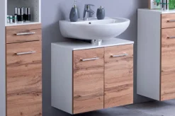 Waschbeckenunterschrank PARIS 60 x 53 cm Weiß/ Wotan Eiche