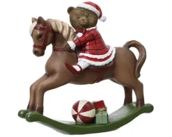 Weihnachten Deko-Objekt Weihnachts-Bär 22x8x20,5cm Braun/Bunt