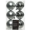 Weihnachten Weihnachtskugel Mix 6tlg. bruchfest 8 cm Silberfarbig