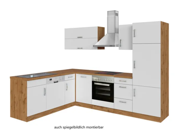 Winkelzeile ODENSE 210 x 270 cm Wotan-Eiche Dekor/ Weiß