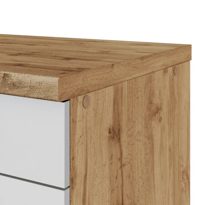 Winkelzeile ODENSE 210 x 270 cm Wotan-Eiche Dekor/ Weiß