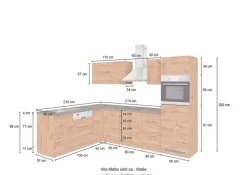 Winkelzeile ODENSE Wotan-Eiche Dekor/ Anthrazit ca. 210x270cm