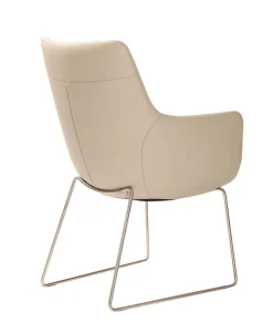 WK-WOHNEN Armlehnstuhl Lederbezug weiß