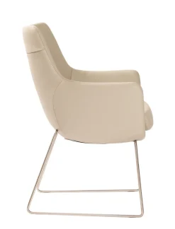 WK-WOHNEN Armlehnstuhl Lederbezug weiß