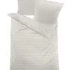 WÜLFING Baumwoll-Hanf-Bettwäsche STREIFEN 135 x 200 cm beige/silber