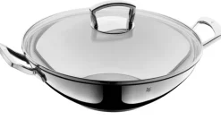 WMF Wok inklusive Glasdeckel 36 cm Edelstahl