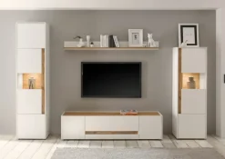 Wohnkombi 19 CITY 4-teilig 310 x 197 cm Weiß/Wotan Eiche Dekor