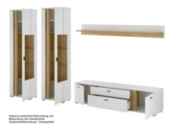 Wohnkombi 12 LONG ISLAND 4-teilig 330x200 cm weiß/braun