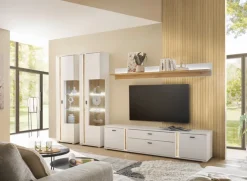 Wohnkombi 12 LONG ISLAND 4-teilig 330x200 cm weiß/braun