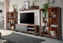 Wohnkombi I DETROIT 4-teilig 360 x 170 cm braun/anthrazit