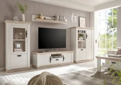 Wohnkombi III FLORENZ 4-teilig 352x170 cm weiß/braun