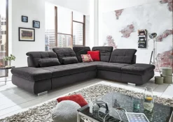 Wohnlandschaft LANCE 323 x 260 cm Stoffbezug belle black