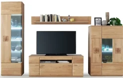 Wohnwand BOLOGNA 320 x208xcm Eiche bianco teilmassiv