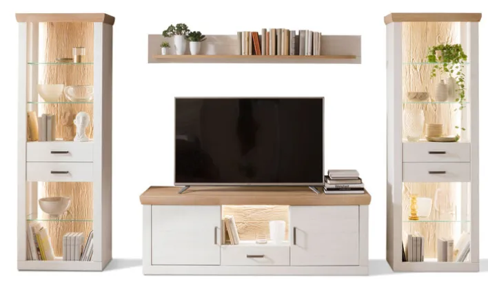 Wohnwand CALVA 342 cm Pinie Aurelio