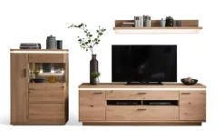 Wohnwand II BARCELONA 3-teilig Balkeneiche bianco