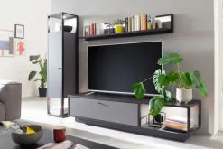 Wohnwand LUXOR I 3-teilig Royla grau/ anthrazit