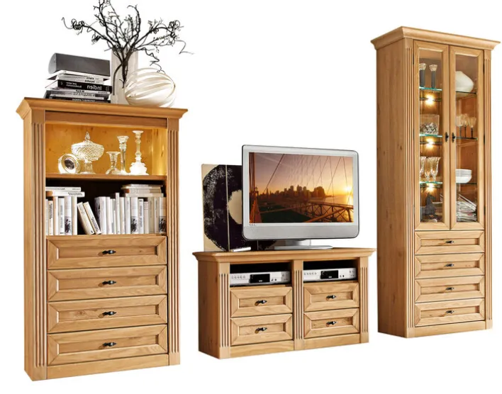 Wohnwand MAISON 350 x 226 x 40 cm in Braun