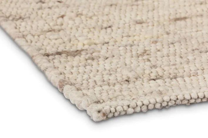 Wollteppich WOLFEGG Bubbles 70 x 130 cm beige