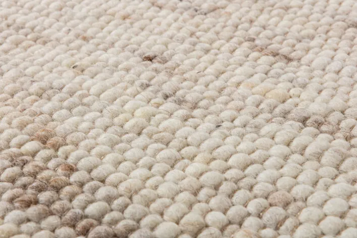 Wollteppich WOLFEGG Bubbles 70 x 130 cm beige