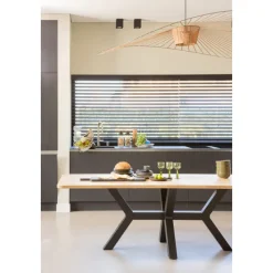 XL-Tisch COMBI-TABLO 240 x 100 cm Eiche massiv Spinn-Gestell